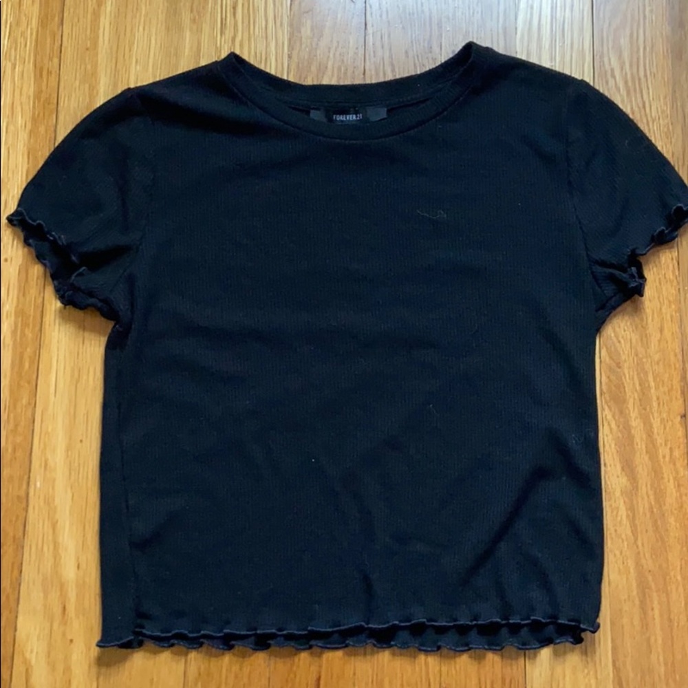 black ribbed short sleeve